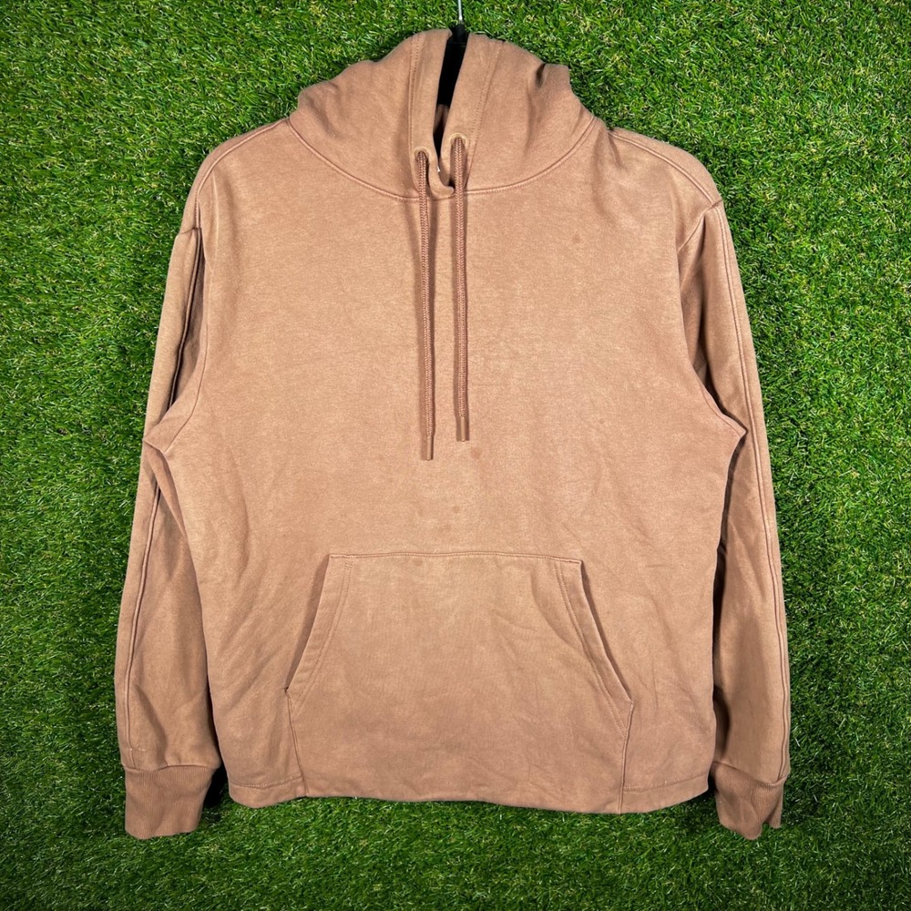 Athleta Womens Small Mauve Brown Fleece Pullover‎ Hoodie Sweatshirt